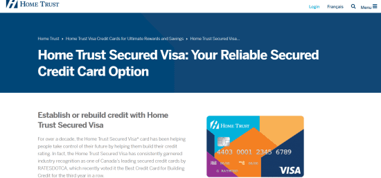 Home Trust Secured Visa Card