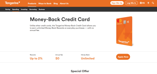 Tangerine Money-Back Credit Card