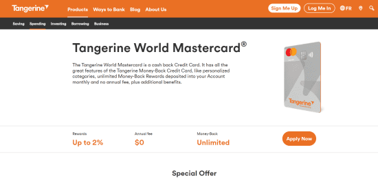 Tangerine World Mastercard